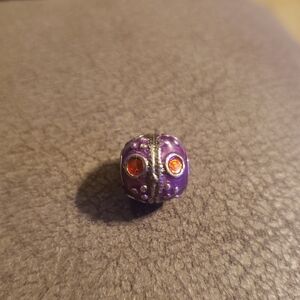 2/ $13 Vintage Silver Purple Red Colorful Spacer Bead for charm bracelet